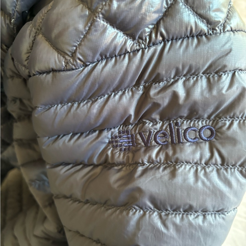 Patagonia Women's AlpLight Down Jacket Smolder Blue Slim Fit Zipper Size L - Picture 14 of 14